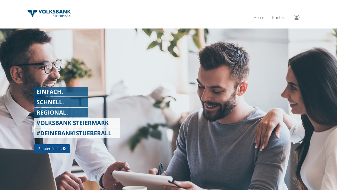 Startseite der Volksbank Steiermark