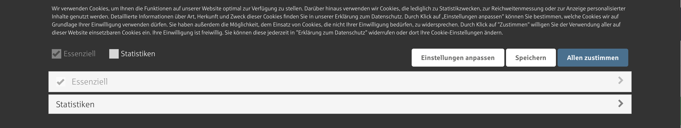 Cookie Hinweis